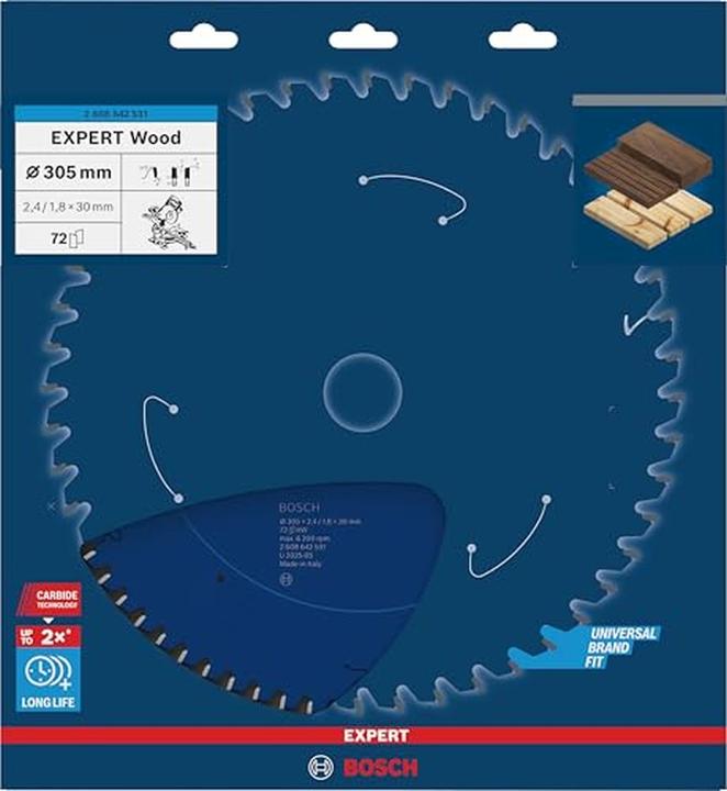Produktbild Bosch Professional Zubehör Kreissägeblatt Expert for Wood, 305 x 30 x 2,4 mm, 72