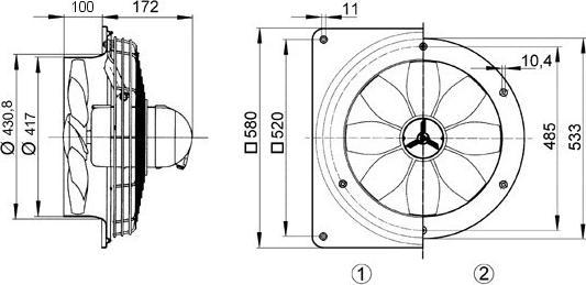 Actual product image Maico MAI DZQ40/4BEExe Axial wall fan INenn 0.55A IMax 0.62A
