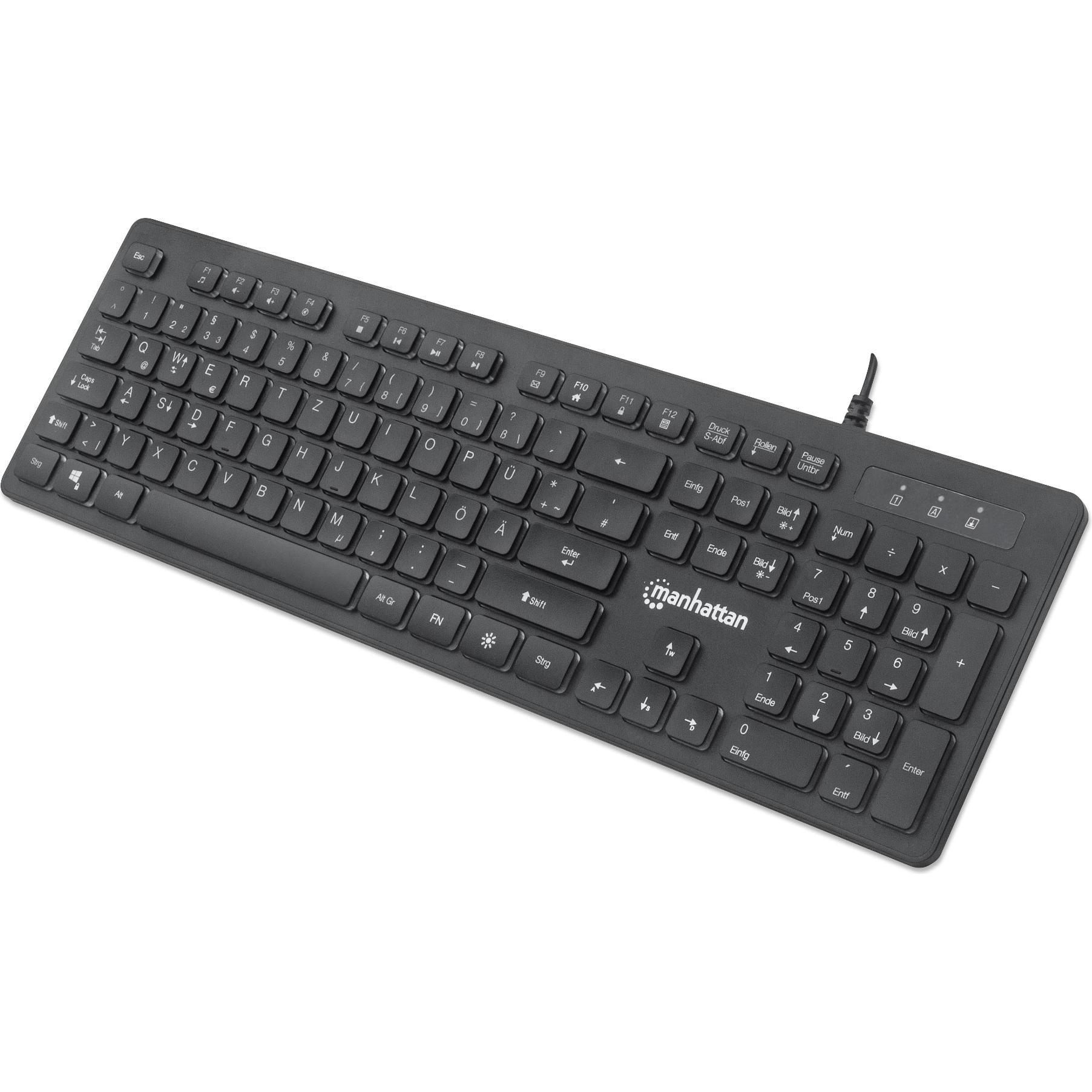 Manhattan Low-Force Key Edition (DE, Kabelgebunden), Tastatur, Schwarz
