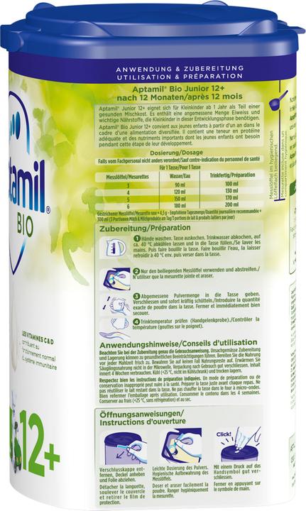 Produktbild Aptamil Bio Junior 12+ (800 g, ab 12 Monaten)