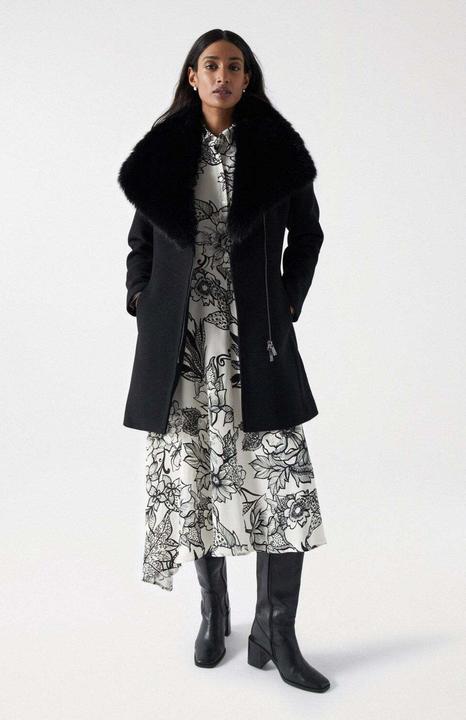 Immagine prodotto Salsa Jeans Cappotto di lana Cappotto di lana con collo di pelliccia (L)