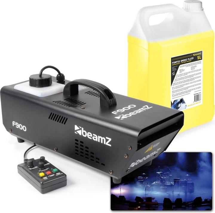 BeamZ Rauchmaschine - F900 Fazer 900W einschliesslich 5 Liter Rauchflüssigkeit