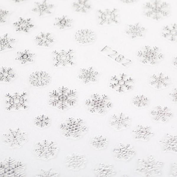Produktbild Nagellack24 Nail Art Sticker selbstklebend - Schneeflocken Silber (Silber)