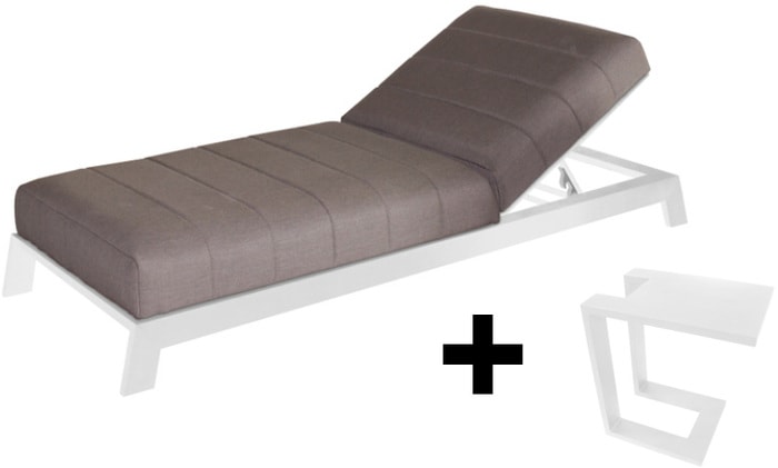 Produktbild Divano SET Outdoor Liege BITE Lounger SUNBRELLA inkl. Beistelltisch (203 cm)