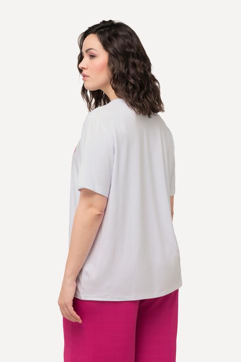 Produktbild Ulla Popken T-Shirt, Blume, Ziersteine, Rundhals, Halbarm (56)