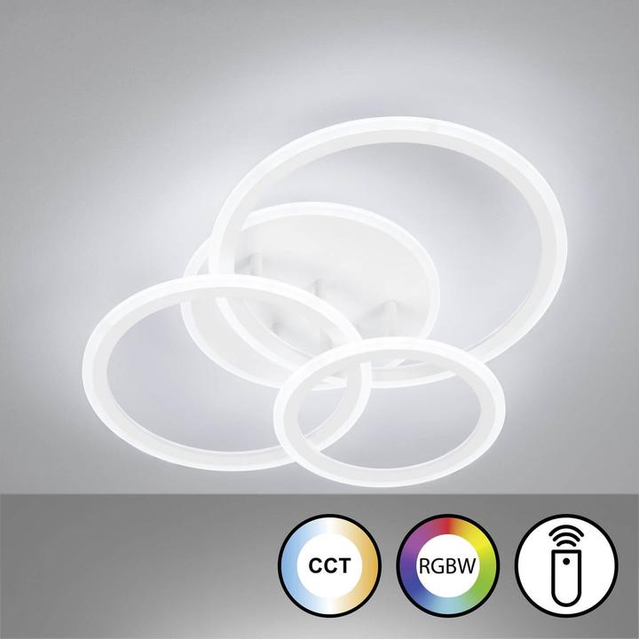Actual product image Fischer & Honsel Honsel Gelder LED ceiling light 44,4W RGBW controllable dimmable acrylic sand white + remote control