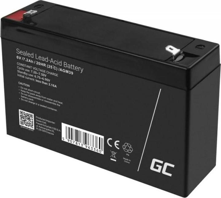 Produktbild GreenCell Battery AGM VRLA 6V 7.2Ah - Batterie - 7.200 mAh (6 V, 7.20 Ah)