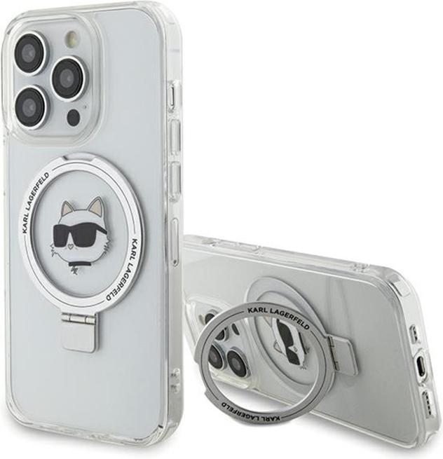 Karl Lagerfeld KLHMP15XHMRSCHH iPhone 15 Pro Max 6.7" biały/white hardcase Ring Stand Choupette Head (Apple iPhone 15 Pro Max)
