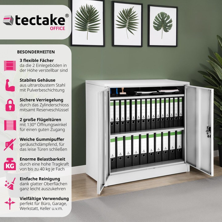 Actual product image tectake Filing cabinet with 3 shelves (90 x 40 x 90 cm)
