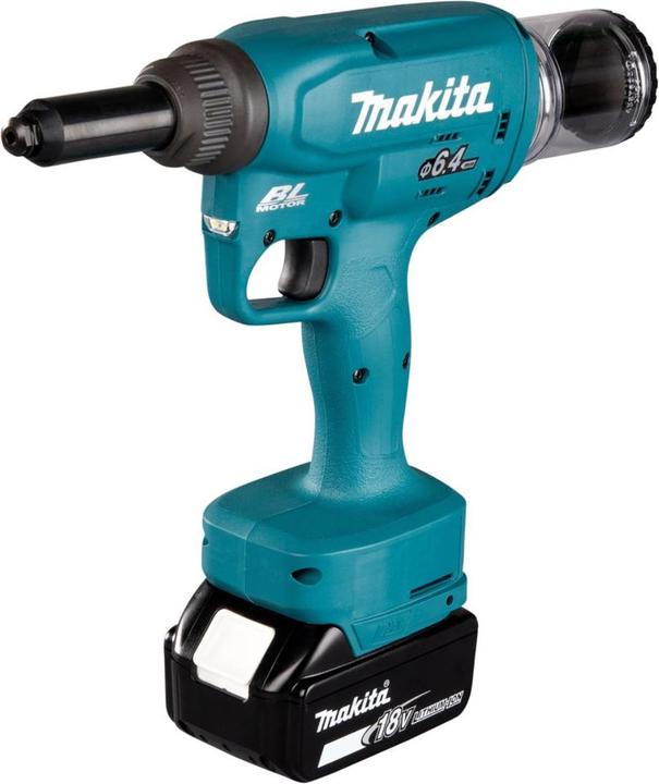 Makita DRV 250 RFJ Battery Blind Rivet Setter 18 V 20 kN Brushless + 2x Battery 3.0 Ah + Charger + Makpa