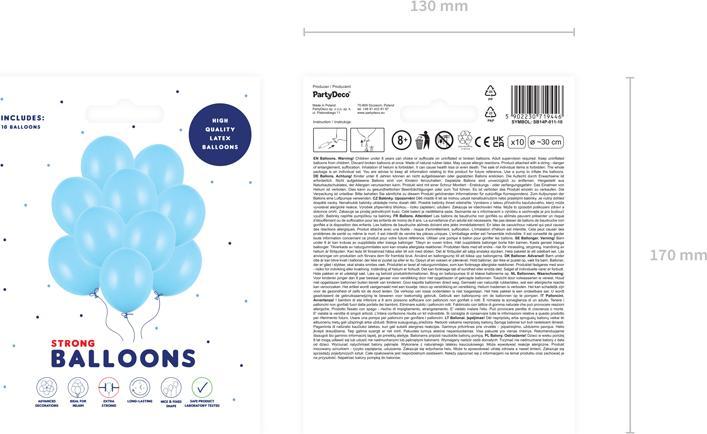 Actual product image Partydeco Balloons Strong Bleu Bébé Pastel (10 x)