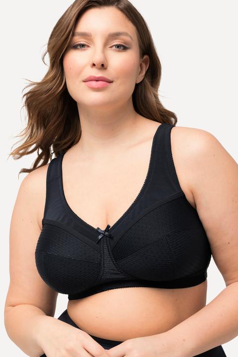 Actual product image Ulla Popken Jacquard Dot Wirefree Kelly Fit Support Bra (95 E)