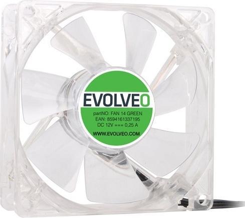 Evolveo ventilÃ¡tor, LED zelenÃ½ (140 mm)