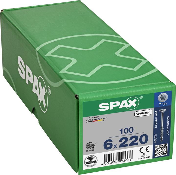 Produktbild Spax Senkmultikopf T-Star Plus T30 Teilgewinde Wirox (100 Schrauben pro Stück)