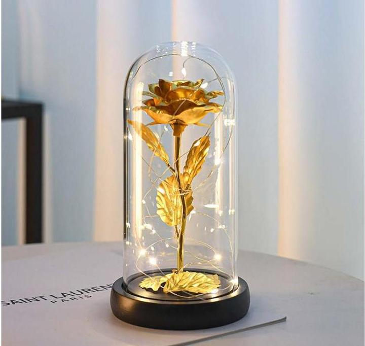 Produktbild TOP Goldrose im Glas (11 cm)
