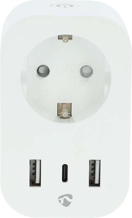 Nedis SmartLife Smart plug Wi-Fi | Misuratore di potenza | 3680 W | Tipo F (CEE 7/7) / 1x USB-C™ / 2x U