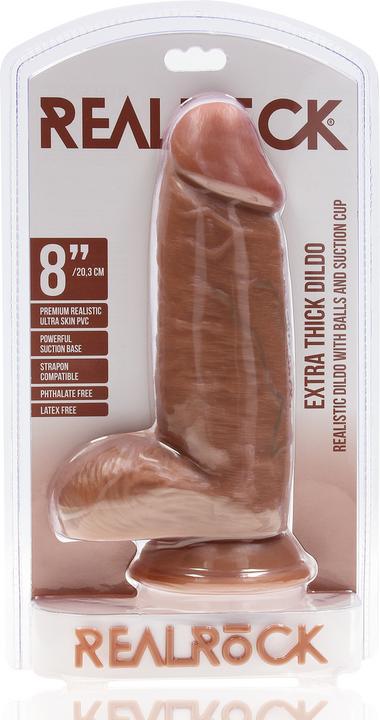 Actual product image RealRock Extra Thick Straight with Balls 8 / 20,3 cm - Tan