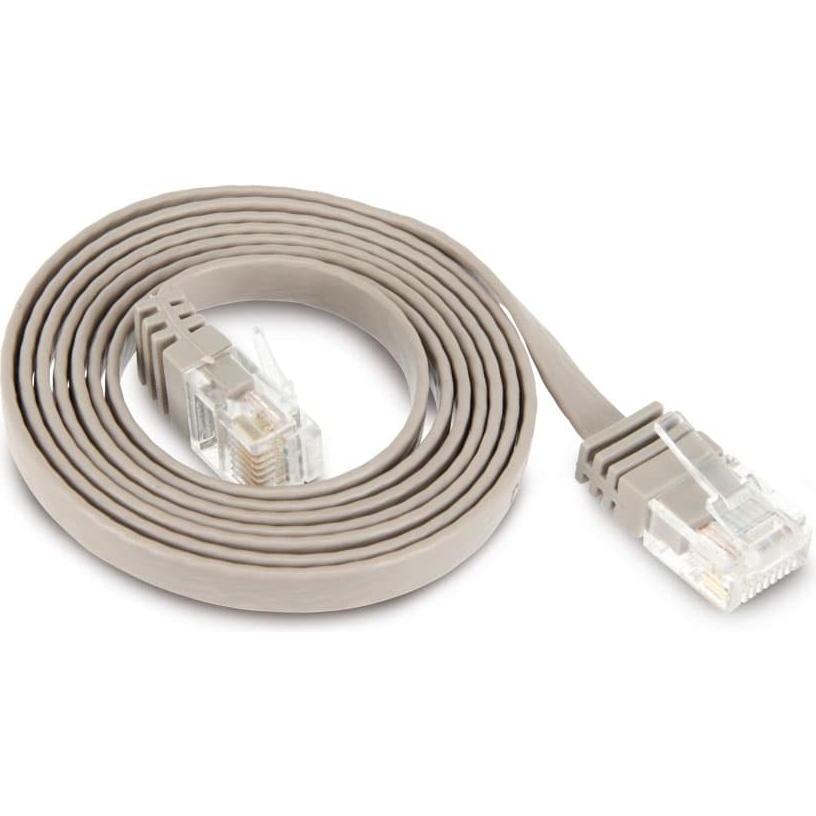 Thumbnail - Tecline Patchkabel Cat.6 U/UTP, ungeschirmt, flach, grau, 2.0m superflaches Patchkabel z.B. für die Verlegun (UTP, CAT6,...