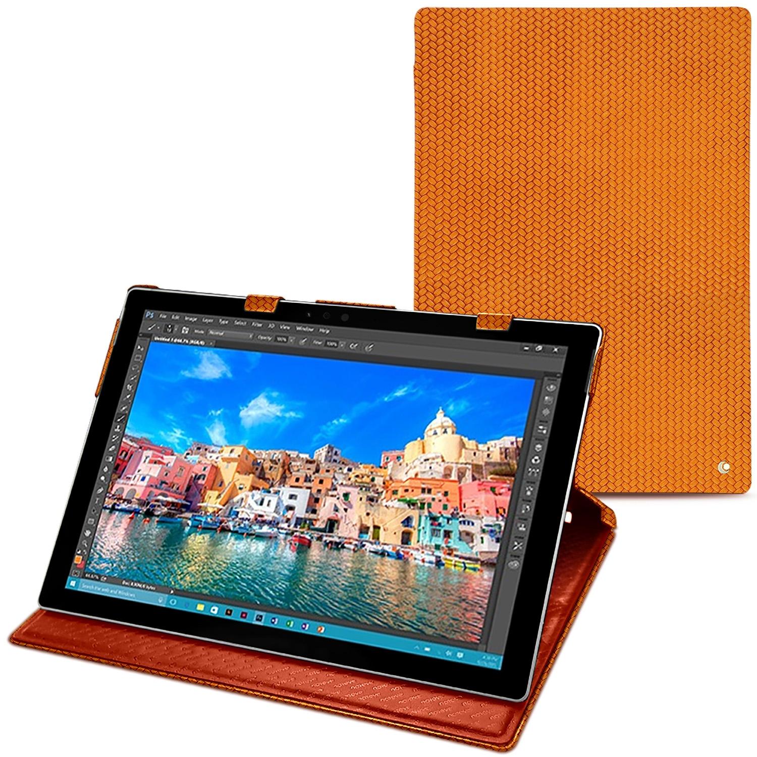 Noreve Lederschutzhülle vertikal (Microsoft Surface Pro 4), Tablet Hülle, Orange