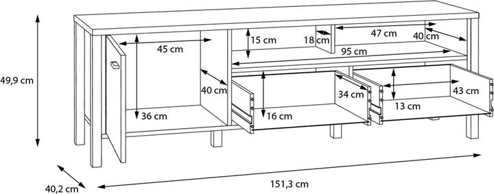Produktbild Möbel-Eins Havano (151.30 x 40.20 x 49.90 cm)