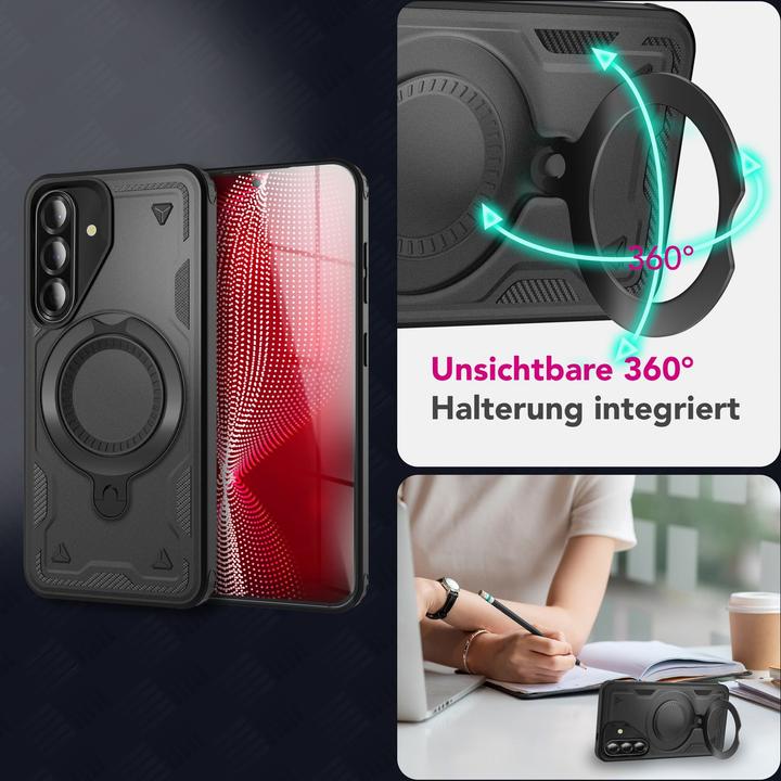 Produktbild Nalia Stormguard - Stabile Panzer Hülle mit MagSafe & 360-Grad Ringhalter - Military Cover (Samsung Galaxy A56)