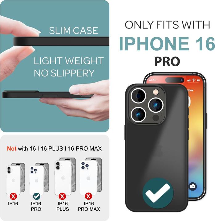 Actual product image Nalia Matte hybrid cover semi-transparent (Apple iPhone 16 Pro)