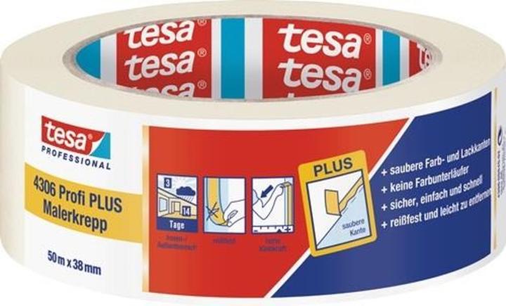 Actual product image tesa 4306 Profi PLUS Malerkrepp - Painter's tape for clean and flat paint edges (38 mm)
