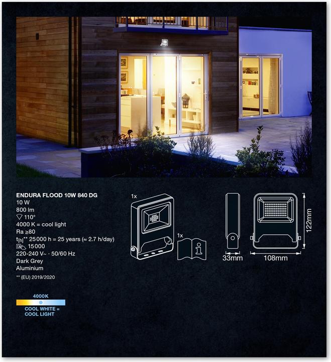Image du produit Ledvance Inondation d'Endura (800 lm, IP65)
