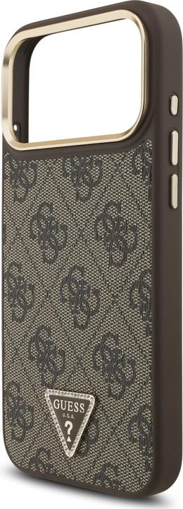 Produktbild Guess Case Magsafe 4G PU Leather Case With Triangle Logo And Gold Metal Camera Frame For iPhone 17 P (Apple iPhone 17 Pro Max)