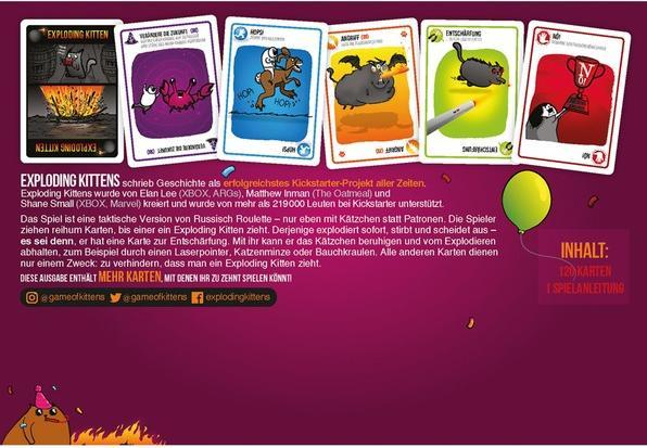 Produktbild Exploding Kittens Katzen und Explosionen (Deutsch, 2 - 10 Spieler)