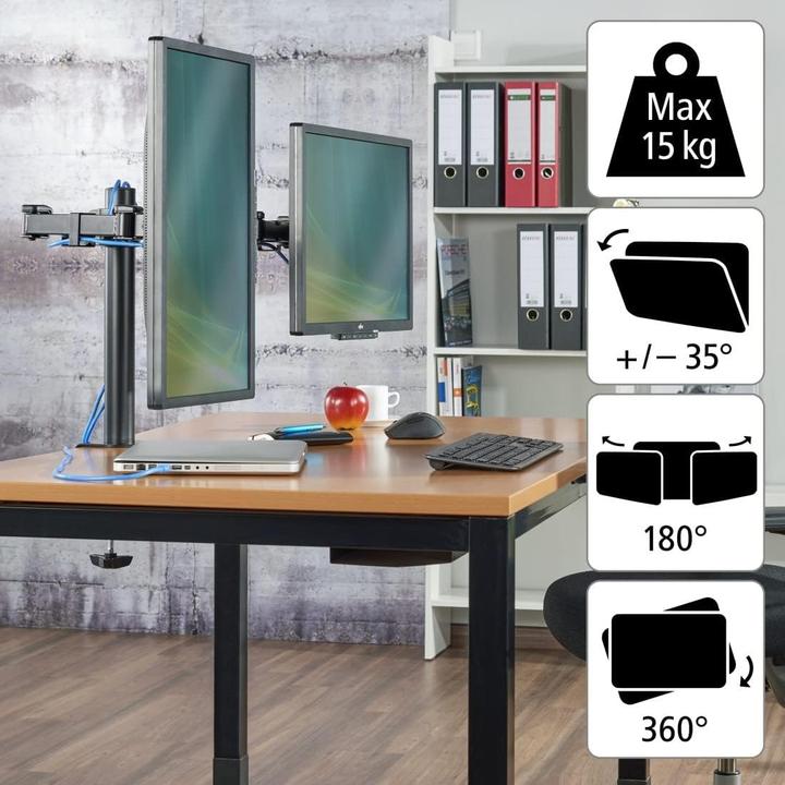 Image du produit Hama Double bras (Tables, 35", 15 kg)