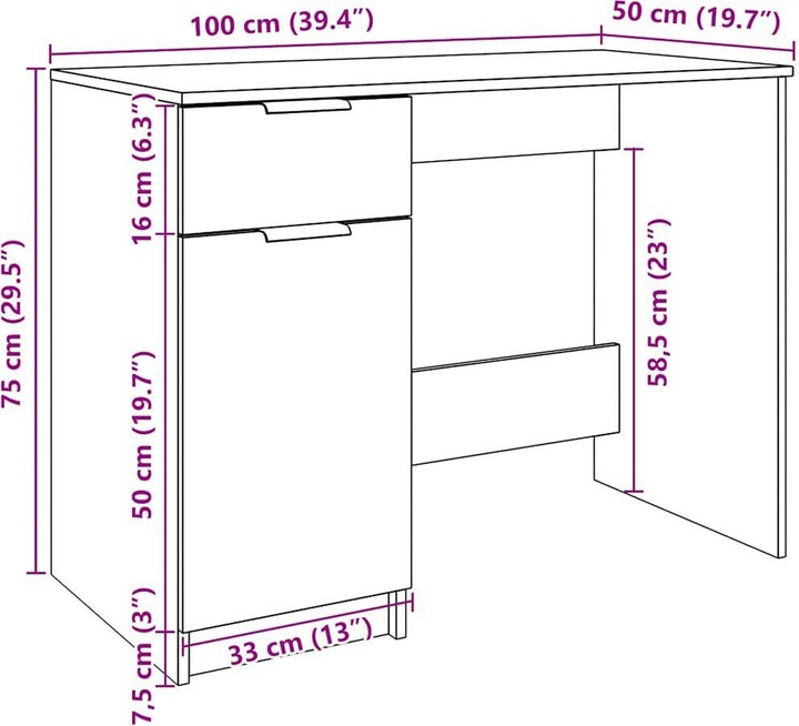 Produktbild VidaXL Adonis (100 x 50 x 75 cm)