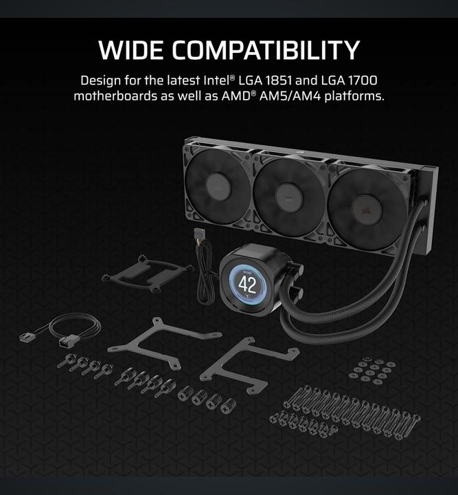 Produktbild Corsair NAUTILUS 360 LCD, 360mm Radiator, Liquid CPU Cooler