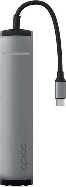 Actual product image Epico 6in1 Slim Hub 8K with USB-C connector - space grey (USB-C, 6 Ports)