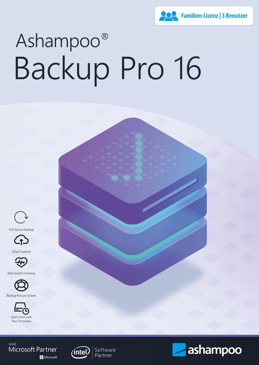 Actual product image Ashampoo Backup Pro 16 ESD, full version, 1 PC (3 User, unlimited)