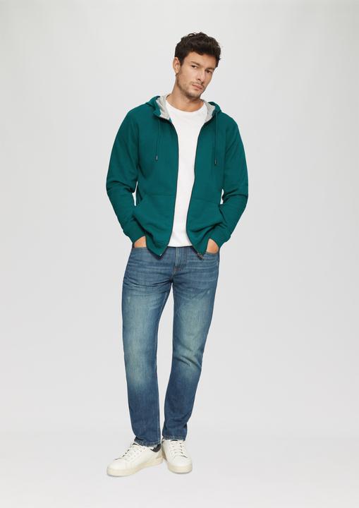 Produktbild S.Oliver Sweatshirt Jacke Sweatshirt-Jacke mit Kapuze und Logo (S)