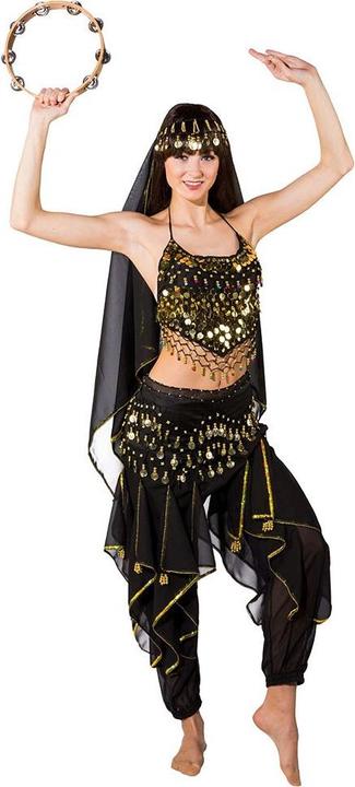 Orlob Bauchtanzkostüm, schwarz/gold (S, M)