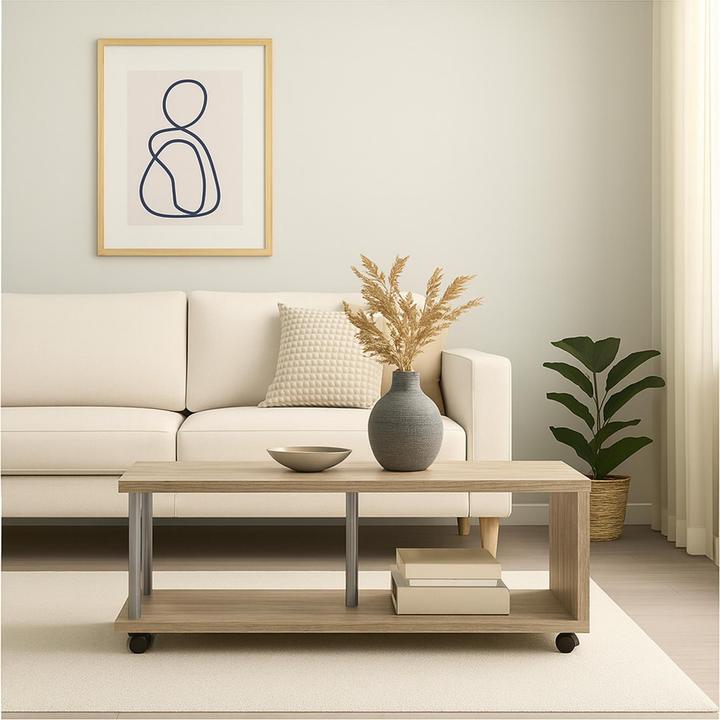 Produktbild HTI-Living Couchtisch mit Ablagefach und Rollen Sonoma Breite 110 cm