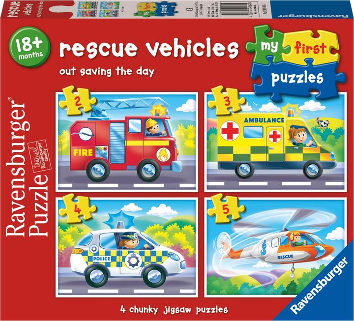 Productafbeelding Ravensburger My first puzzle 2-3-4-5 pezzi - Veicoli di Salvataggio (4 onderdelen)