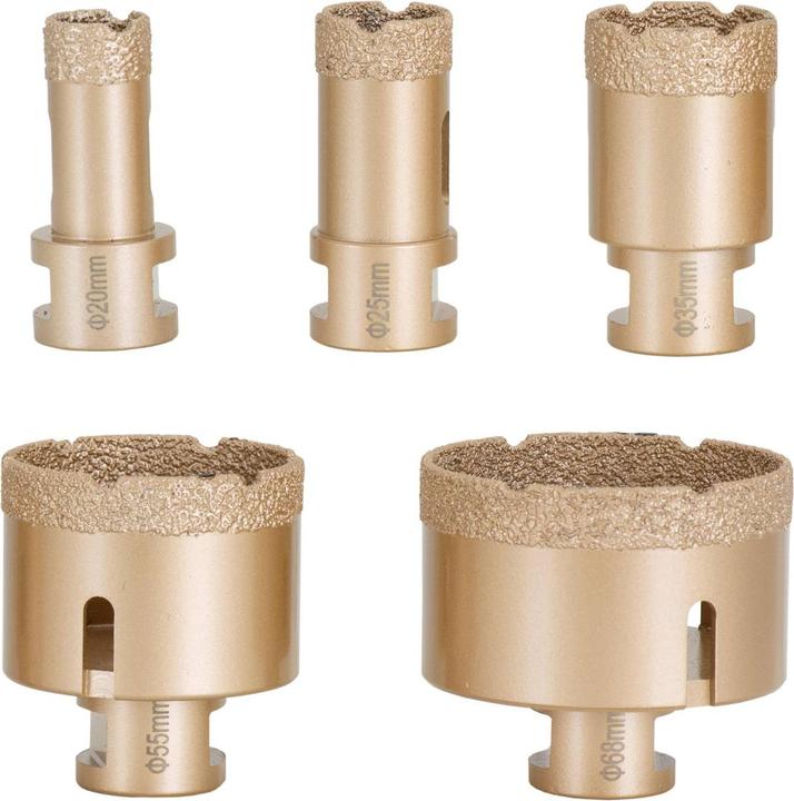 Actual product image MSW Diamond Core Drill Bit Set - for angle grinders - 20 / 25 / 35 / 55.8 / 68 mm - diamond cutting disc