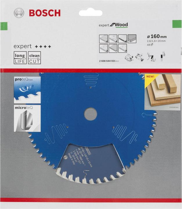 Produktbild Bosch Professional Zubehör Kreissägeblatt Expert for Wood, 160 x 20 x 2,6 mm, 48