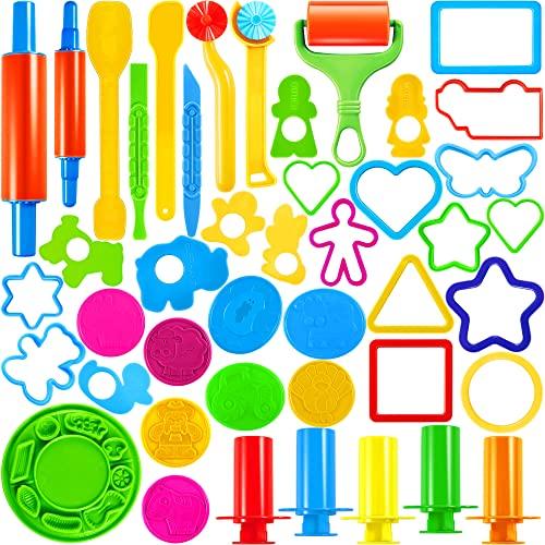 Activity Board 44 Stück Modellierwerkzeug Set für Kinder, Knetmasse Zubehör mit Modell Ausstechformen, Teig