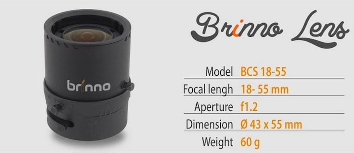 Produktbild Brinno Lens BCS 18-55 Objektiv fuer TLC200 Pro Brennweite 18-55 Blende f1.2