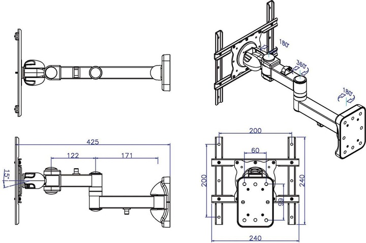 Actual product image Roline LCD TV Wall Mount (Wall, 25 kg)