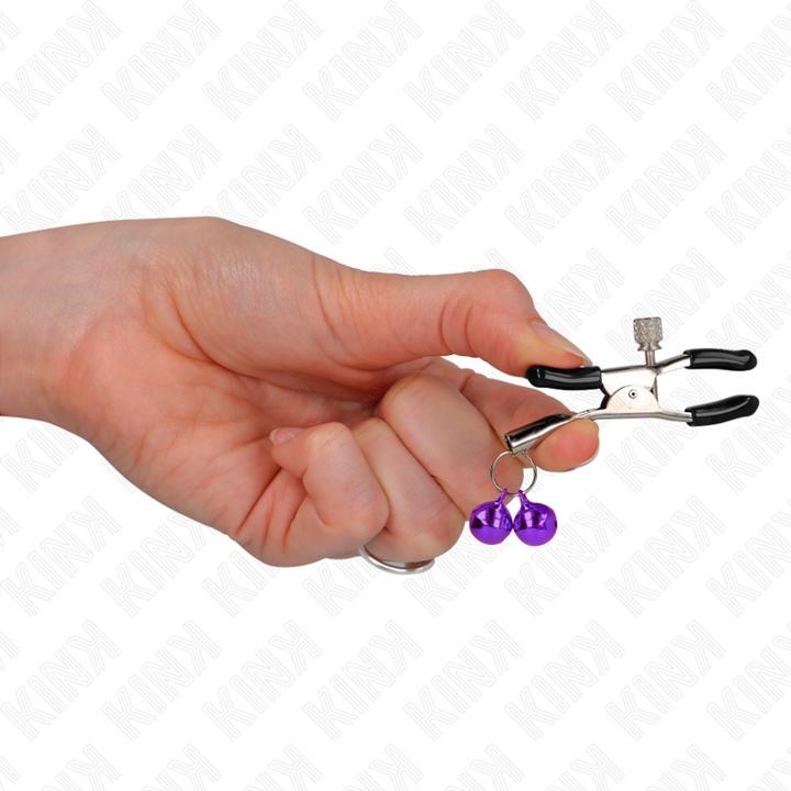 Actual product image Pipedream Double Bell Nipple Clamp Purple 6 Cm