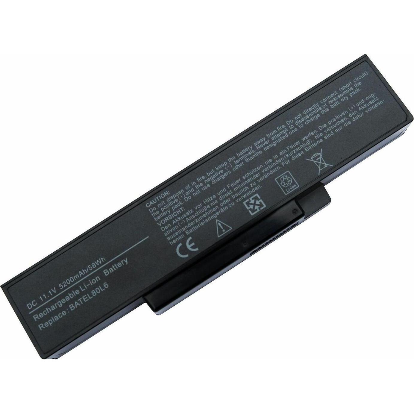 CoreParts Laptop Battery for Dell (6 Zellen, 4400 mAh), Notebook Akku, Schwarz