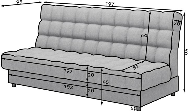 Actual product image ELTAP Clareta (3-seater, Sofa bed)