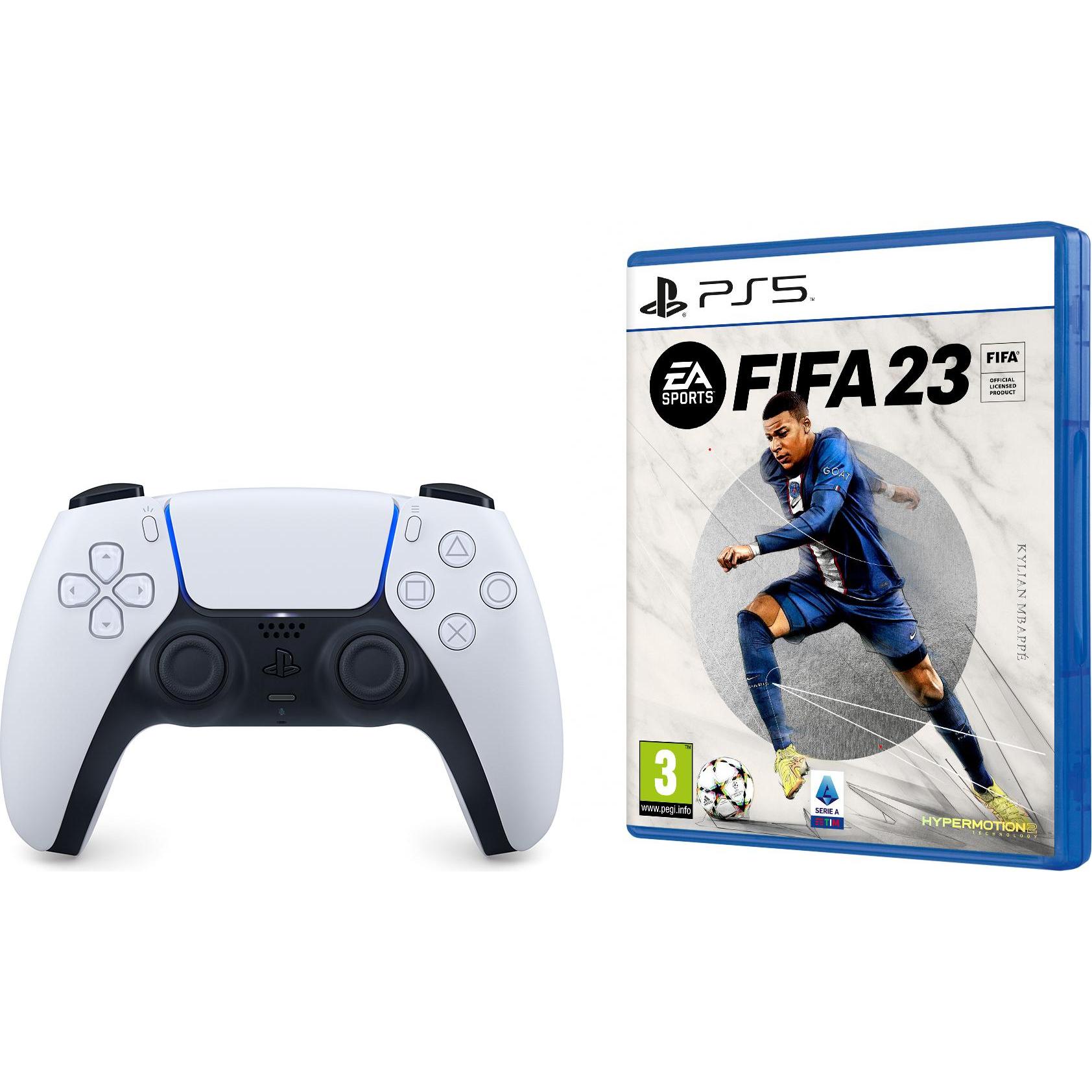 Sony DualSense Controller - EA FIFA 23 Bundle (PS5), Gaming Controller, Weiss, Schwarz
