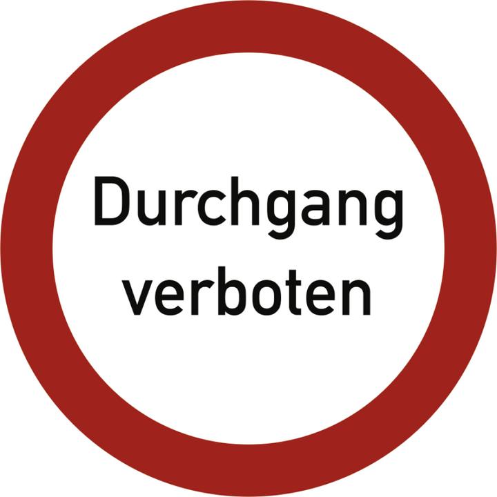 Moravia Verbotszeichen Textschild "Durchgang verboten" Aluminium, Ø 200 mm