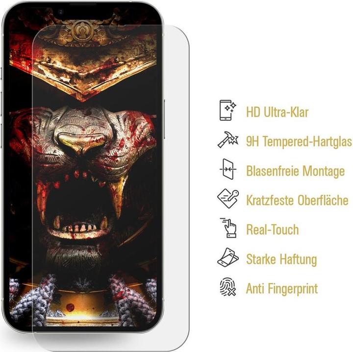 Actual product image Protectorking 1x 3D A++ real tempered 9H armoured glass CLEAR (1 Piece, Apple iPhone 15 Pro)